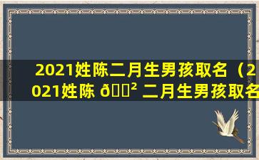 2021姓陈二月生男孩取名（2021姓陈 🌲 二月生男孩取名 🐞 怎么取）